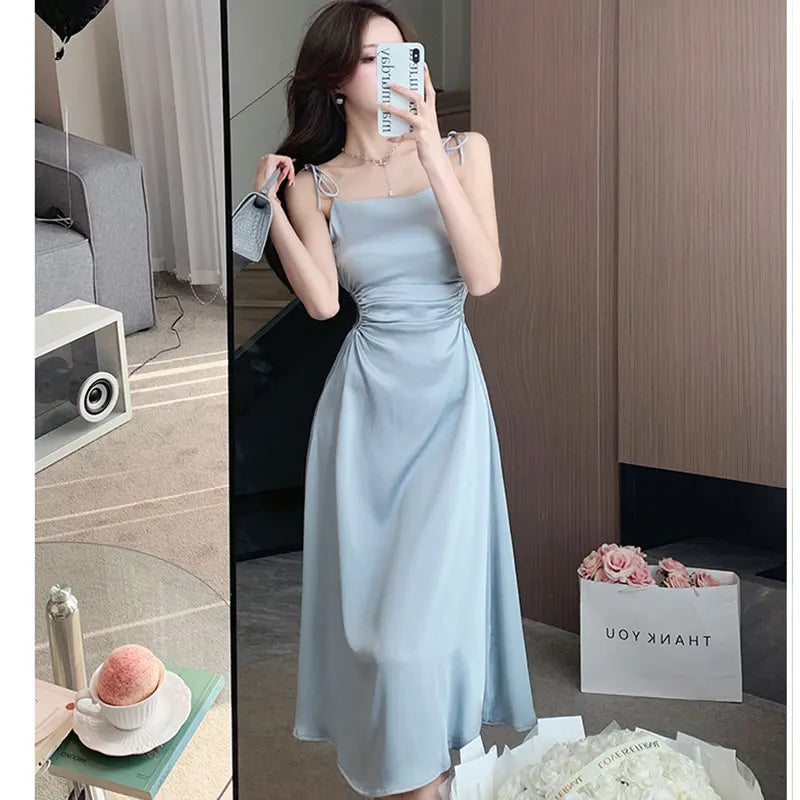 Elegant Party Women Dress Vintage Backless Bandage White Dress Robe Female Sundress Retro Strap Evening Black Dress Vestido New