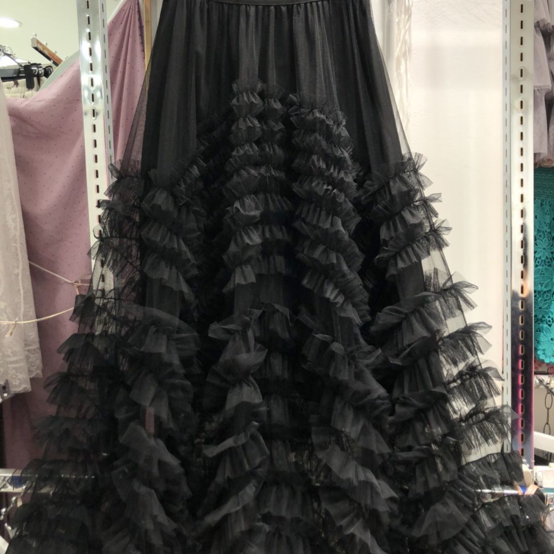 Niche Irregular Mesh Heavy Industry Large Swing Long Skirt Women's Slim Hip Covering Gorgeous Fairy Dream Pink Cake Skirt