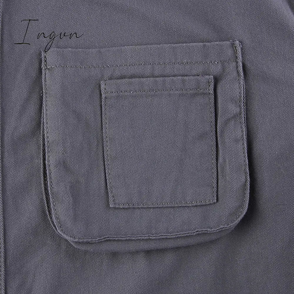 Ingvn - Vintage Streetwear Cargo Pants Women Harajuku Street Loose Straight Women Jeans Casual Slim Versatile High Waisted Jeans Pants