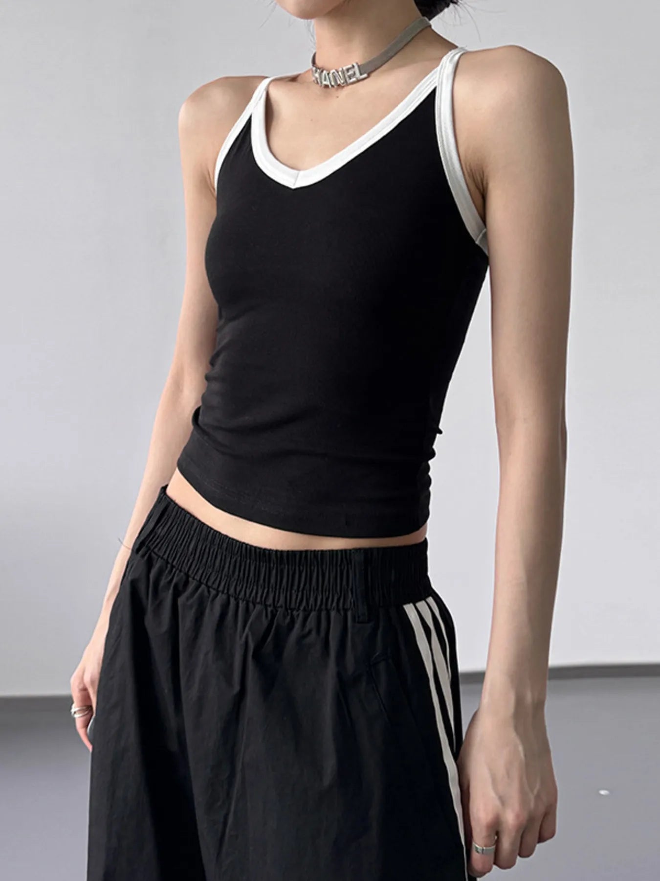 Contrast Trim Cami Top