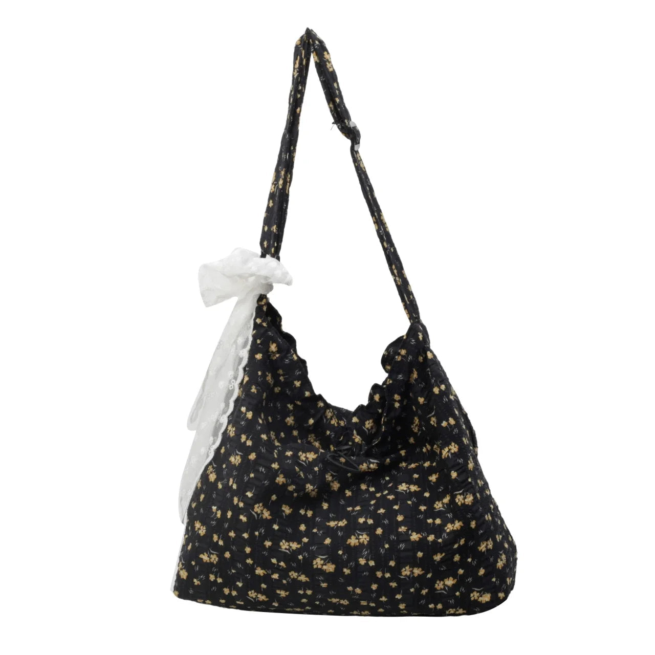 Ingvn  Nylon Flower Pattern Lace Decoration Women's Tote Bag Best-selling Fashionable and Versatile Large Capacity Shoulder Bag