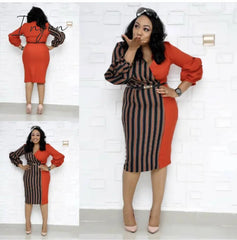 Ingvn - new summer elegent fashion style african women plus size knee-length dress L-3XL