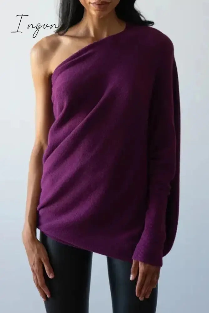 Ingvn - Casual Simplicity Solid Make Old O Neck Tops