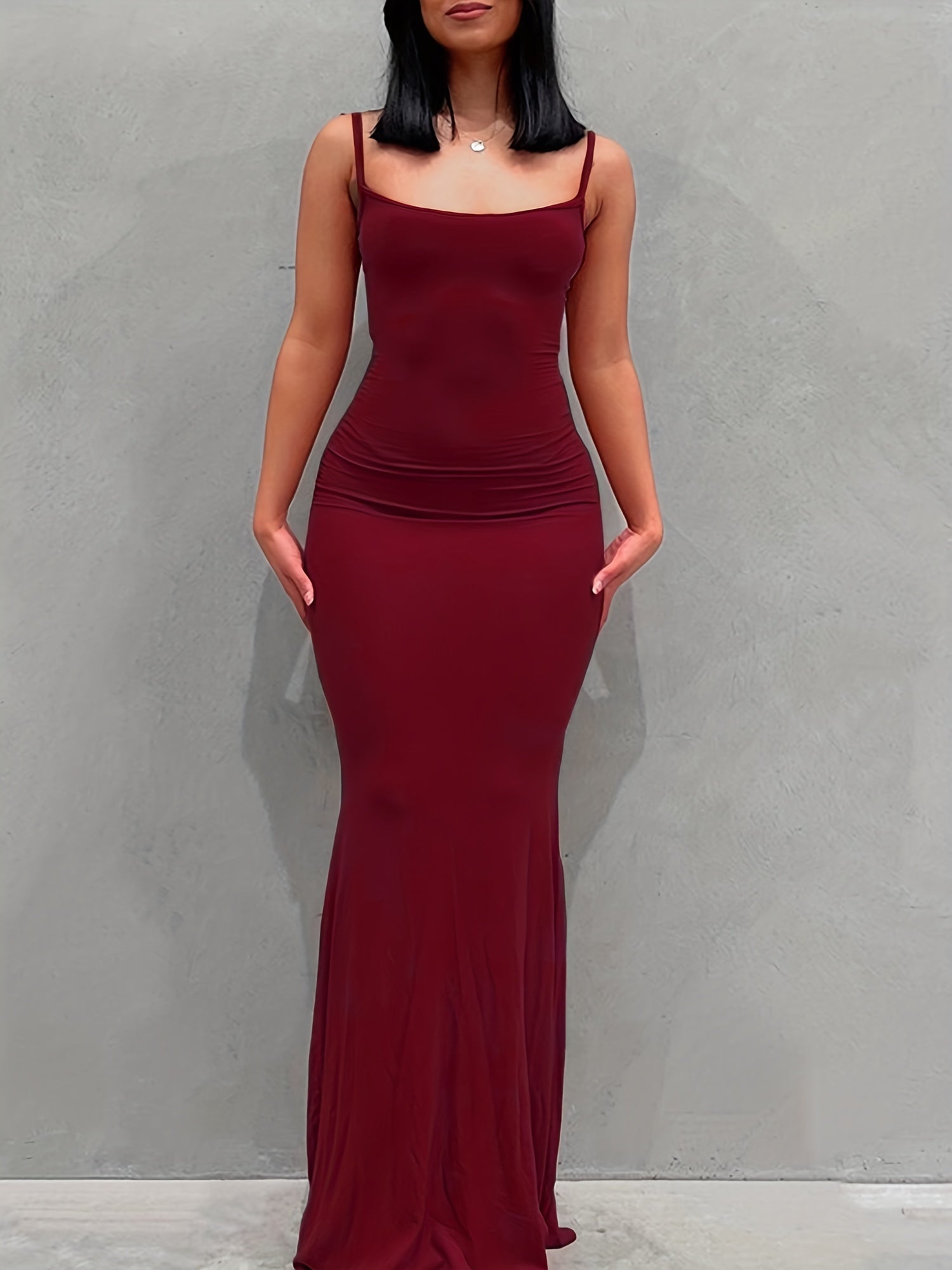 Flattering Sleeveless Backless Maxi Dress - Casual Lounge Comfort with a Sexy Twist - Seamless Bodycon Fit for Everyday Glam - Womens Fashion Must-Have