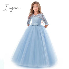 Ingvn - Teen Girl Evening Party Long Dress 5-14Y Girl Formal School Ceremony Outfit Kids Christening Costume White first Communion Dress