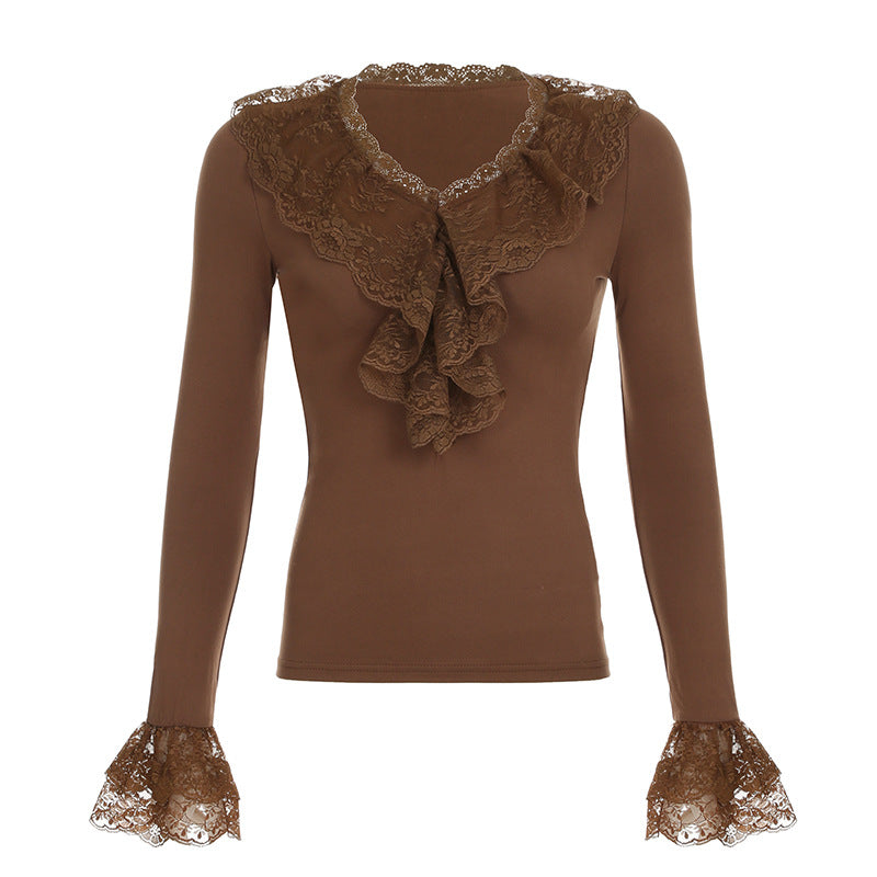 Green Field Mist Retro Lace Skirt Women's Antique Mori Niche Dipping Zipper Design A- Length Skirt Summer