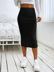 Versatile Solid High Waist Bodycon Skirt, Slim Pencil Skirt For Spring & Fall, Women's Clothing