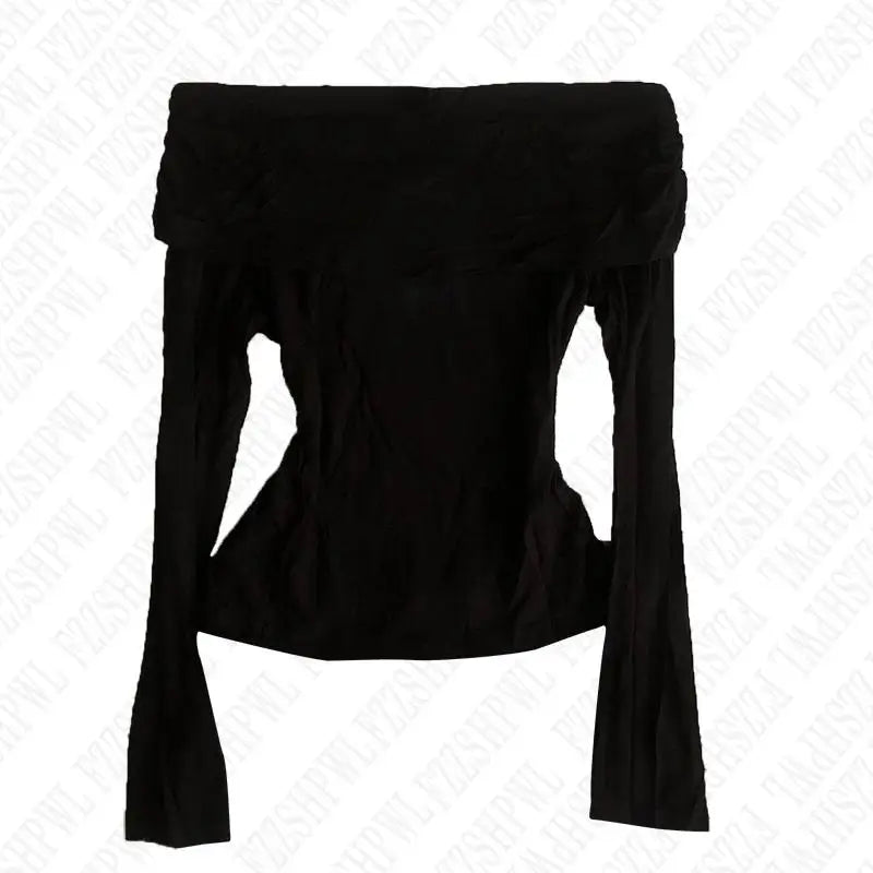 Sexy Punk Y2k Long sleeve Crop Top One shoulder Harajuku Grunge Goth Pullover Streetwear Hip Hop Baby Tee Retro Fashion Top EMO