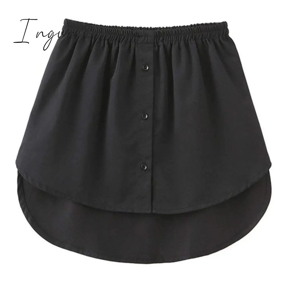 Ingvn - Spring Outfits New Style Womens Fake Shirts Hem Underskirts Elastic High Waist Split Half Slips Skirts Hoodies Sweaters Extender Hemline