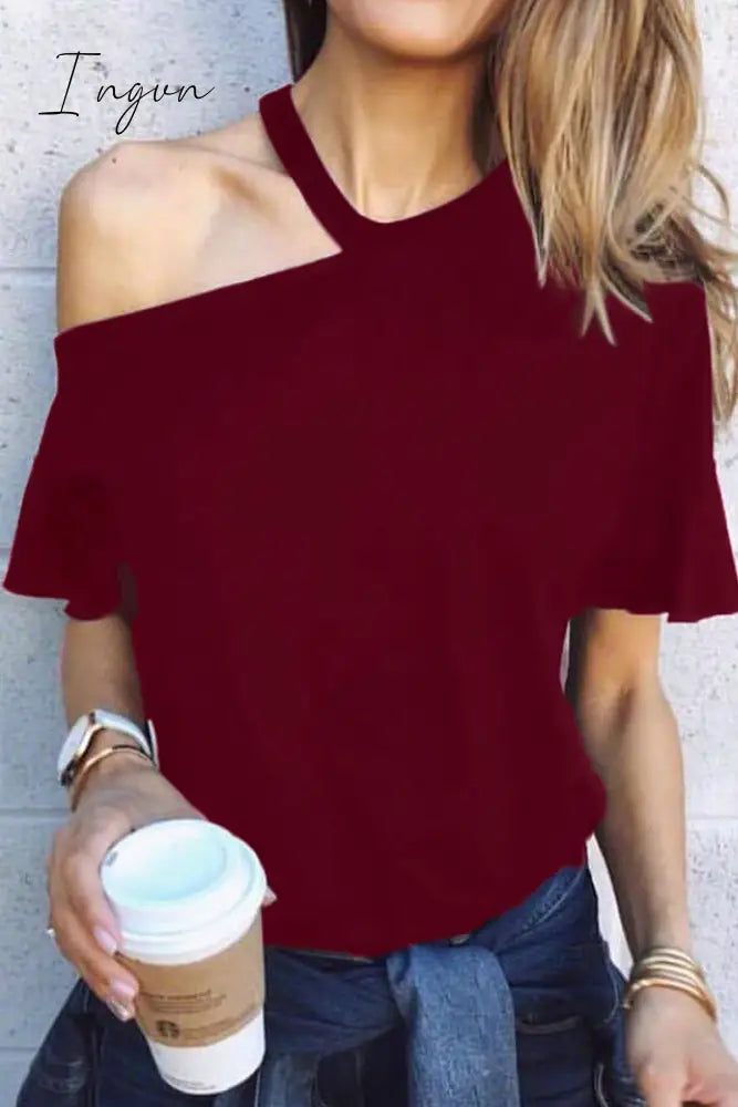 Ingvn - Casual Dew Shoulder T-shirt