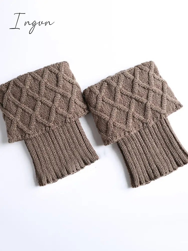 Ingvn - Original Creation Keep Warm Jacquard Solid Color Leg Warmers Accessories