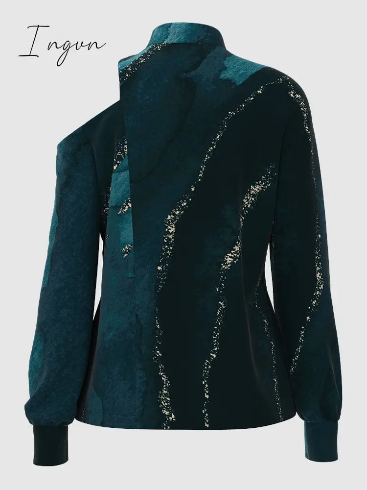 Ingvn - Fashion Women Print Cold Shoulder Top Casual Blouse Lady Casual Tops feminina blusa