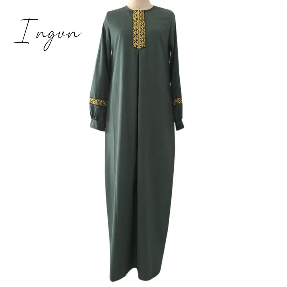 Ingvn - NEW Dubai kaftan Dress Muslim Party Abaya Women Arabic Lace Cardigain Patchwork turkey Islam Prayer caftan marocain dresses