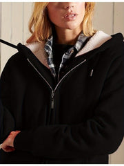Full Zip Up Women's Casual Sherpa Lined Hoodie Sweatshirt Jacket Coat