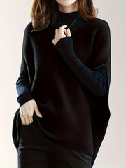 Women's V-Neck Knitted Cardigan, Casual Loose Fit Batwing Sleeves, Solid Color, Polyester, Spring/Autumn Fashion, Sleeveless Pullover Top for Ladies