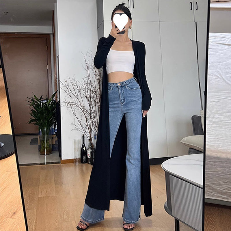 Pphmm 2000s fashion French Royal Sister Style Knitted Split Dress Autumn and Winter New Women's New Year Battle Gown Dress