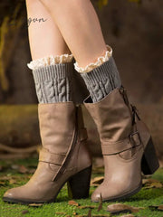 Ingvn - Original Creation Keep Warm Hollow Jacquard Leg Warmers Accessories