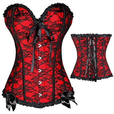 Plus Size Bustier Corsets Gothic Lace Up Binders and Shapers Overbust Body Shapewear Women Sexy Slimming Waist Trainer Boned 6XL