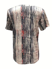 Vibrant All-Over Print Women's T-Shirt - Breathable, Short Sleeve Crew Neck - Perfect for Spring & Summer Casual Outfits