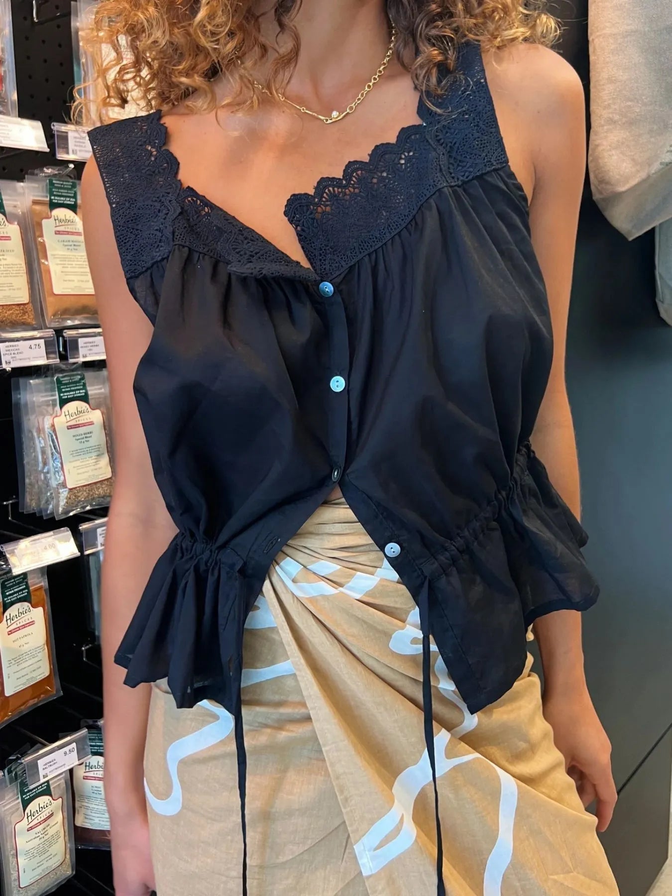 Lace Detail Tank and Shorts Set