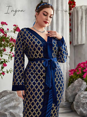Ingvn - Plus Size Maxi Dresses Large Spring Women Oversized Long Luxury Chic Elegant Evening Party Muslim Festival Clothing