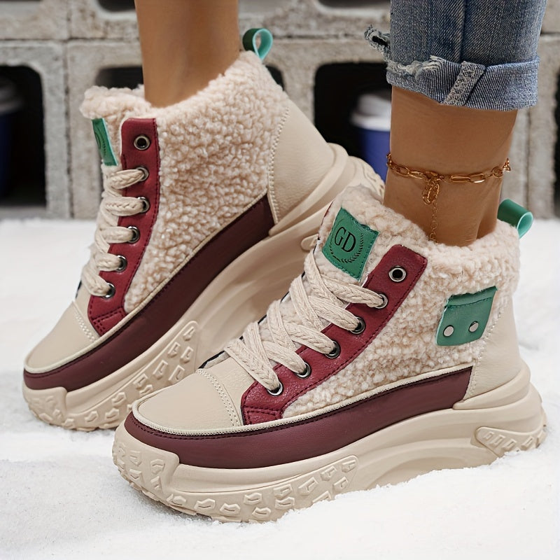 Women's Winter Thick Bottom Short Boots, Insulated Shoes With Low Heel, Perfect For Casual Outdoor Wear