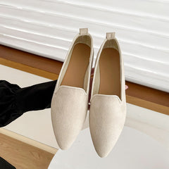 Fashion Slip on Loafers Breathable Stretch Ballet Shallow Flats Women Soft Bottom Pointed Toe Boat Shoes plus size 43