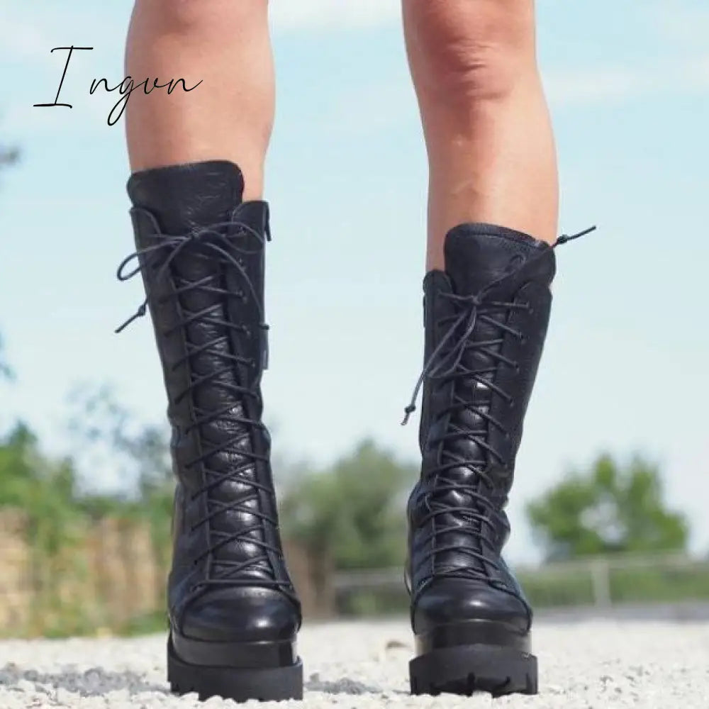 Ingvn - Women's Faux Leather Boots