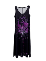 Elegant Floral Print Tank Dress Set, Long Sleeve Open Front Ruffle Trim Top & V Neck Sleeveless Loose Tank Dress Outfits, Women's Clothing