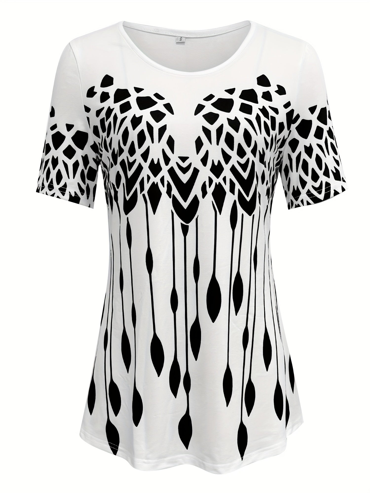 Fashionable Womens Two-Piece Outfit - Vibrant Allover Print T-Shirt & Skinny Capris Leggings Set - Casual, Comfortable, Figure-Flattering - Perfect Everyday Wear