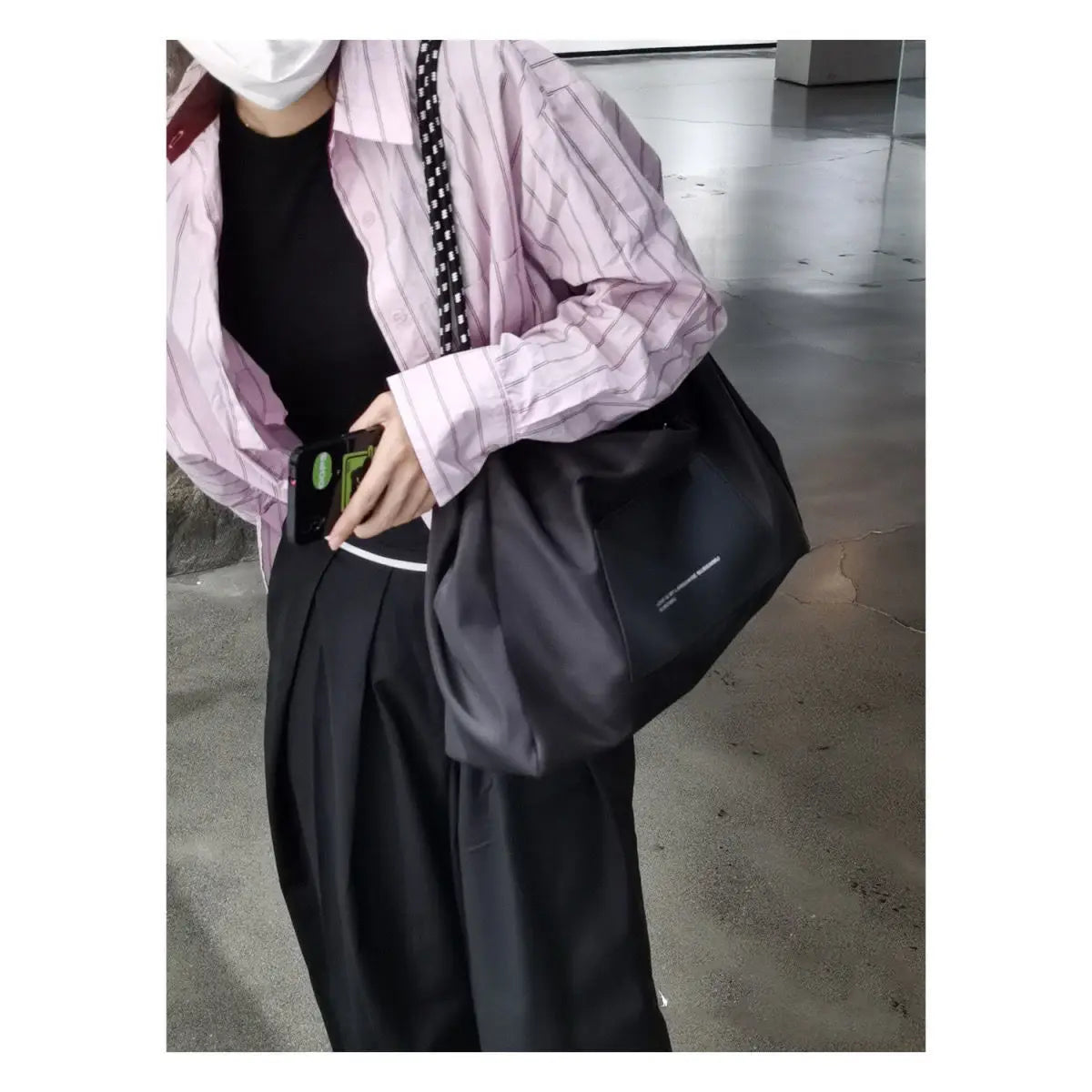INGVN  Trendy High-capacity Simple Japanese Gym Bag Vintage All Match Y2k Aesthetic Women's Handbags Korean Casual Sports Shoulder Bags