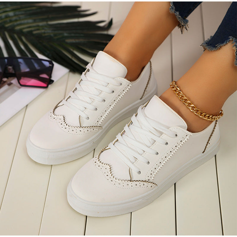 INGVN   Women's Sneakers Lace Up Ladies Flat Shoes for Women 2026 Autumn Vulcanized Shoes Comfort Fashion Woman Flats Shallow New