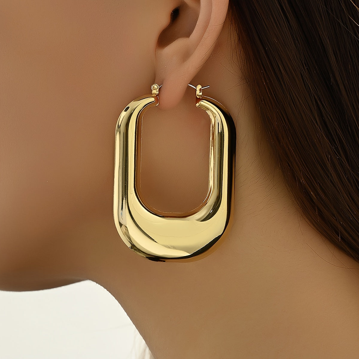 1 Pair of Chic U-Shaped Punk Iron Earrings - Minimalist Jewelry for Daily Wear, Stylish Accessories for Women, Perfect for Casual Outings and Work