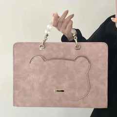 INGVN  Japanese Sweet All Match Y2k Top-Handle Bags Korean Chic Casual Kawaii Women Handbags Girls Fashion Ins Cute Chain Laptop Case