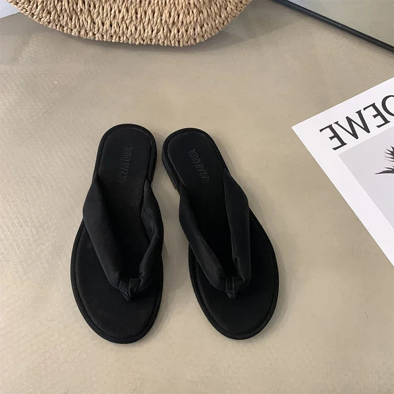 Ingvn  New Summer Clip Toe Women Slipper Fashion Slip On Soft Flat Heel Slides Ladies Outdoor Beach Vaction Sandalias Flip Flop