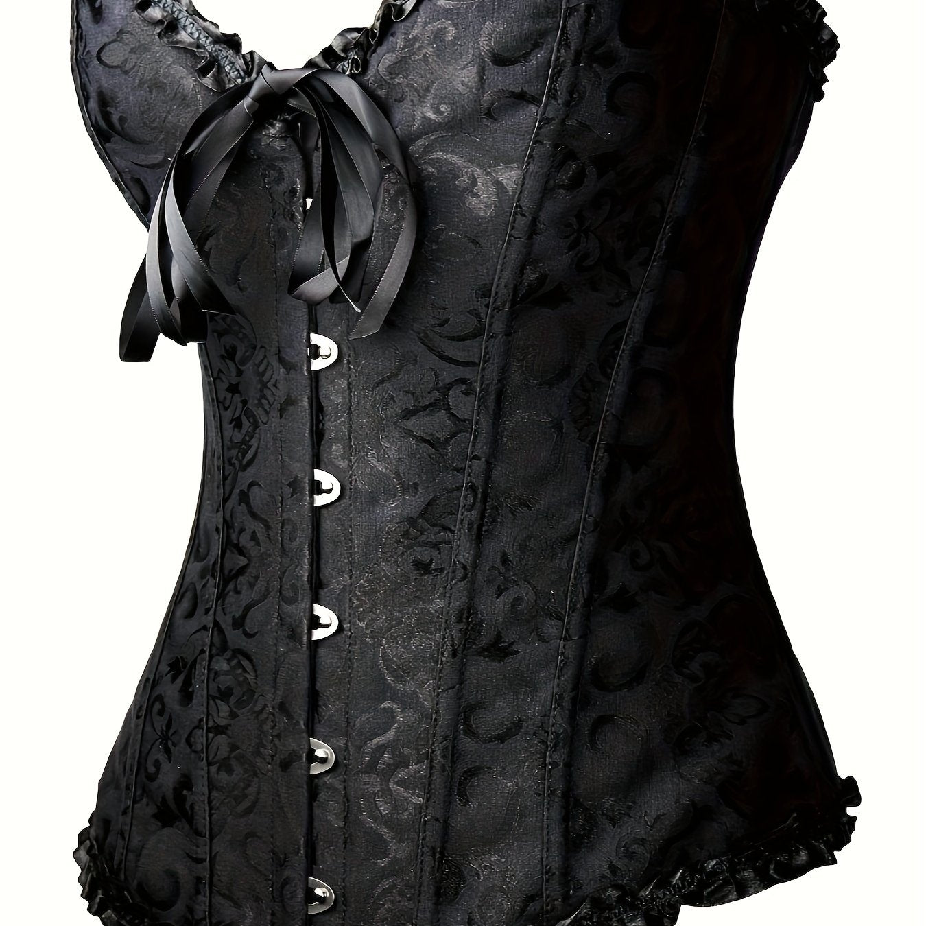 Luxurious Ruffle Strapless Corset Bustier - Sculpting Tummy Control, Adjustable Lace Up, Jacquard Fabric, Body Shaping, Womens Lingerie & Shapewear for a Flawless Silhouette