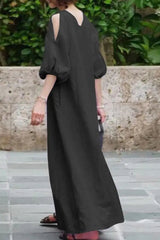 Ingvn - Casual Simplicity Solid Solid Color O Neck Dresses(3 Colors)