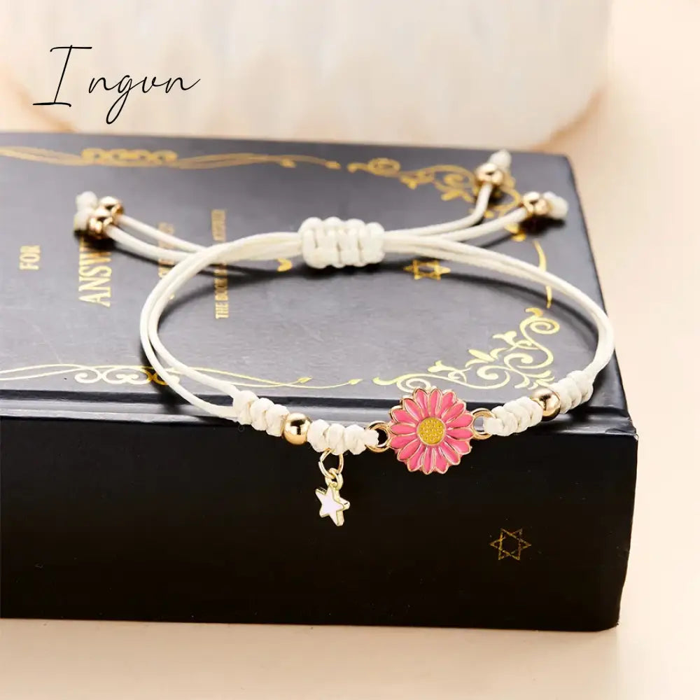 1pcs New Fashion Simple Colorful Sunflower Star Handwoven Bracelet for Women Sweet Elegant Party Jewelry Gifts