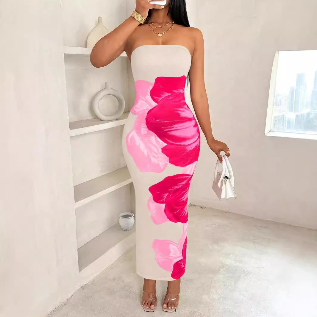 Pphmm going out outfits New SheIn Women Slim off Shoulder Contrast Color Floral Print Elegant Fashion Dress