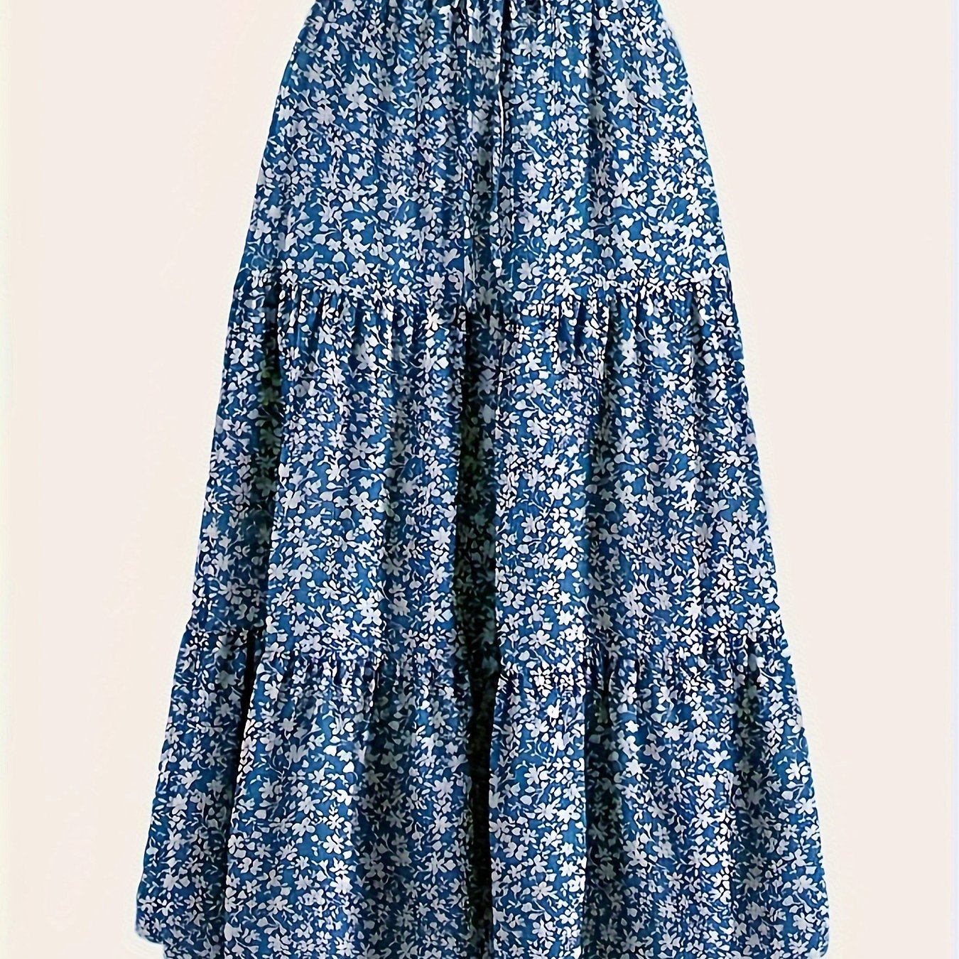 Bohemian Floral Print A-Line Skirt - Casual Vacation Style, Polyester, Non-Stretch, Hand Washable, Perfect for Spring/Summer