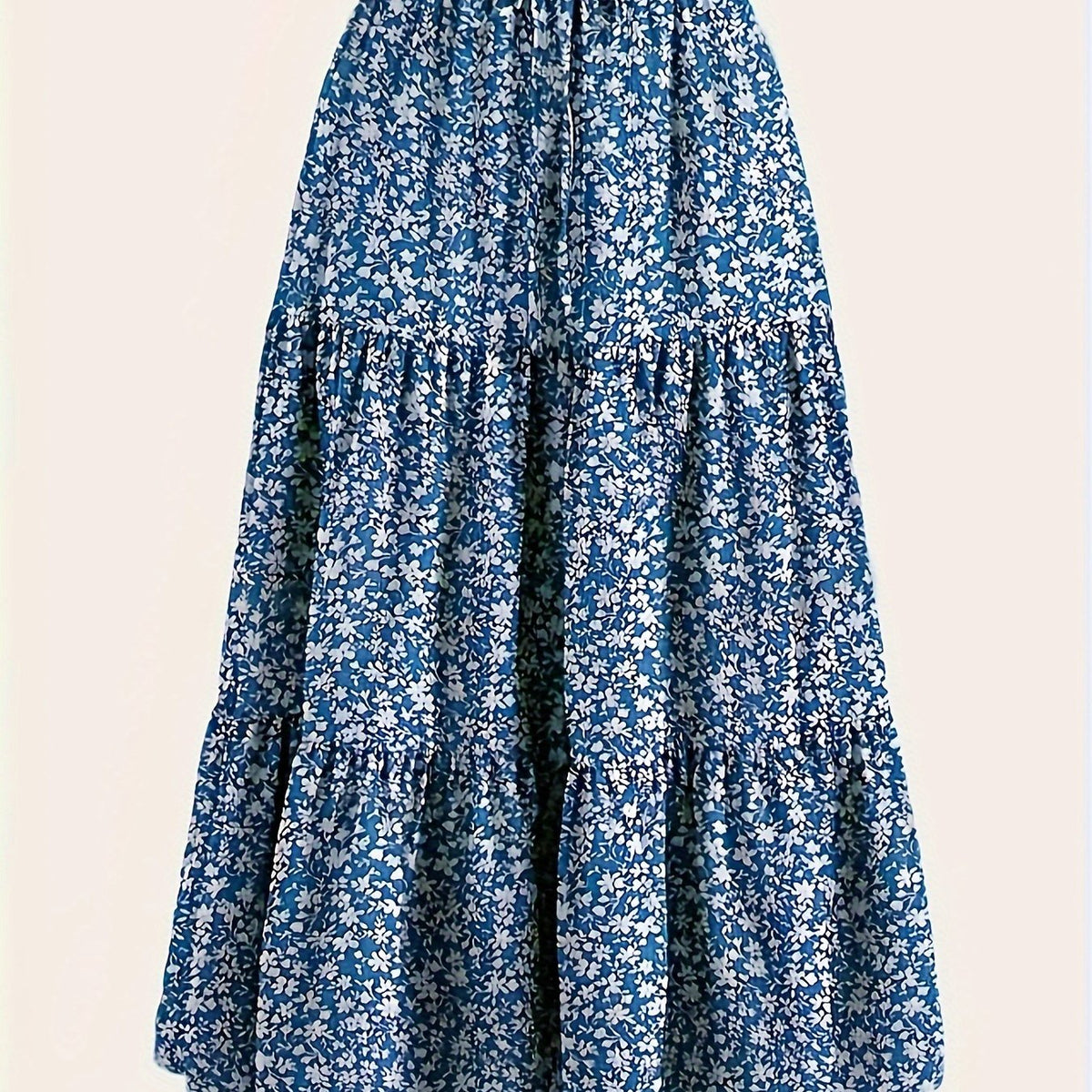 Bohemian Floral Print A-Line Skirt - Casual Vacation Style, Polyester, Non-Stretch, Hand Washable, Perfect for Spring/Summer
