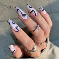 Extra Long Coffin Ballerina False Nails Fake Nails With Designs Press On Nails Manicure Tool Nail Accessory Full Cover Nail Tips