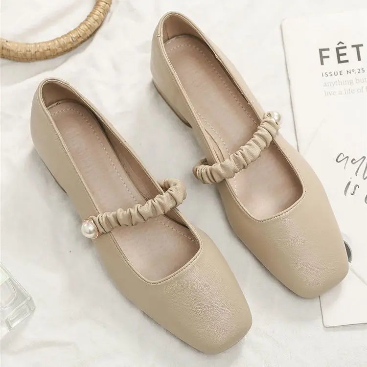 Mary Jane Women's Summer Footwear Japanese Style Lolita Gothic Cute Kawaii Low Heel Elegant Shoes for Woman Genuine Mark E