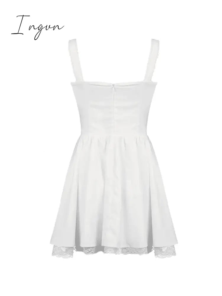 Ingvn - Lace Panel Pleated Dress