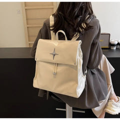 Ingvn  Silvery Womens Backpack Fashion Pu Leather Trend Backpacks for Ladies Casual Versatile High Street Female Bag