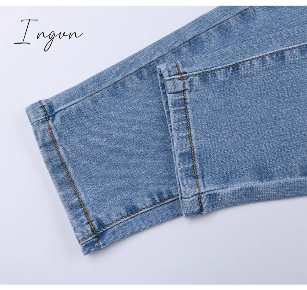 Ingvn - Shaping Skinny Jeans Women High Waist Stretch Ripped Denim Pants Hip Fit Leggings Slim Elastic Mom Jean Casual Comfy Trousers