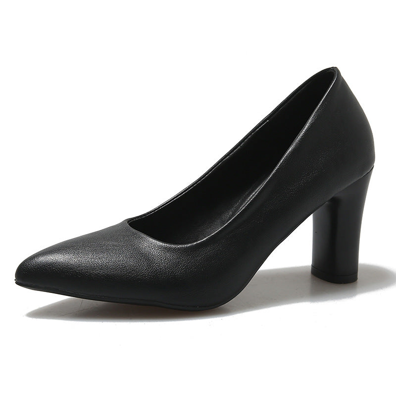 35-45 size plus size women's shoes with skirt temperament thick heel high heels new small fragrant style shoes spring and autumn