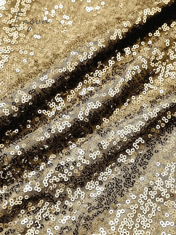 Ingvn - Women‘s Semi Formal Party Dress Sequin Dress Short Mini Dress Silver Gold Sleeveless Pure Color Sequins Split Spring Summer Crew Neck Stylish Elegant 2023 S M L XL XXL