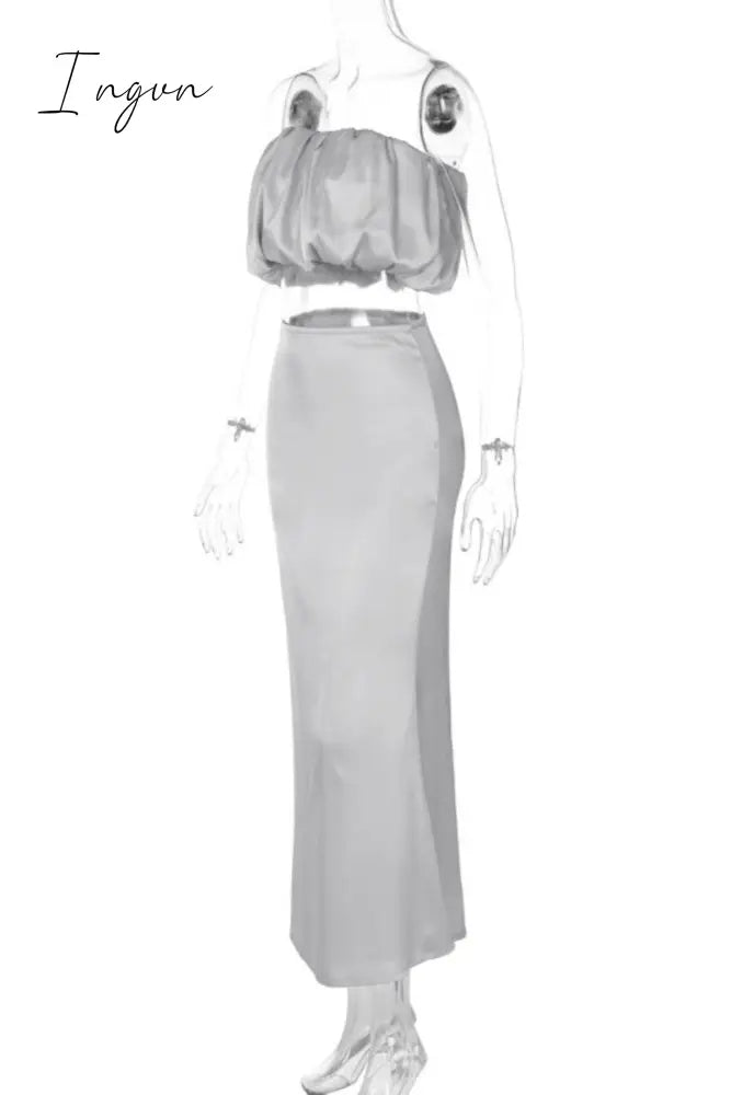Sexy Solid Backless Strapless Sleeveless Two Pieces