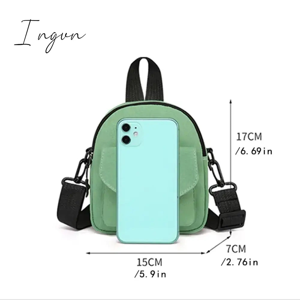 Ingvn - Women's Single Shoulder Bag Fashion Solid Color Casual Handbag Outdoor rainbow Canvas Handbag Zipper Cross-body Bag
